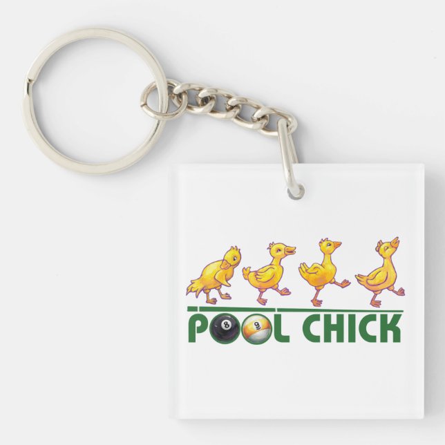 Pool Chick Key Ring (Front)