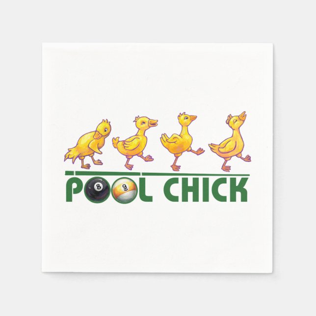 Pool Chick Napkin (Front)