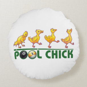 Pool Chick Round Cushion