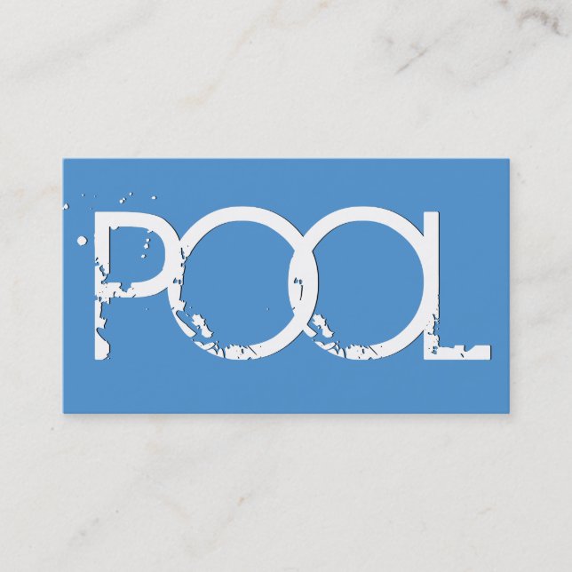 POOL CLEANER Grunge Style V64H BLUE Business Card (Front)