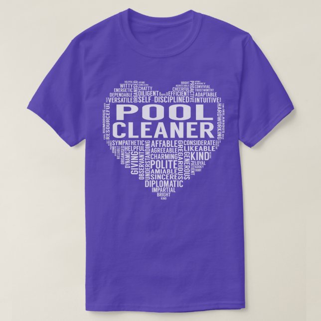 Pool Cleaner Heart T-Shirt (Design Front)