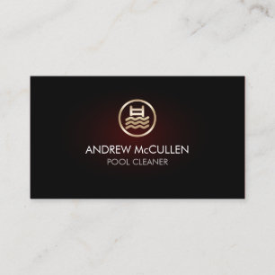 Pool Cleaner Swimming Pool Red Glow  Business Card