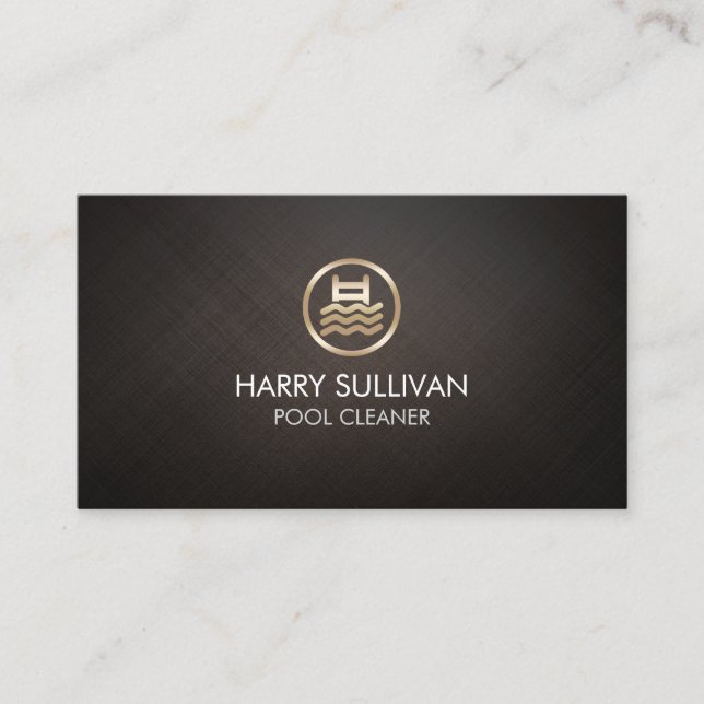 Pool Cleaner Water Icon Business Card (Front)