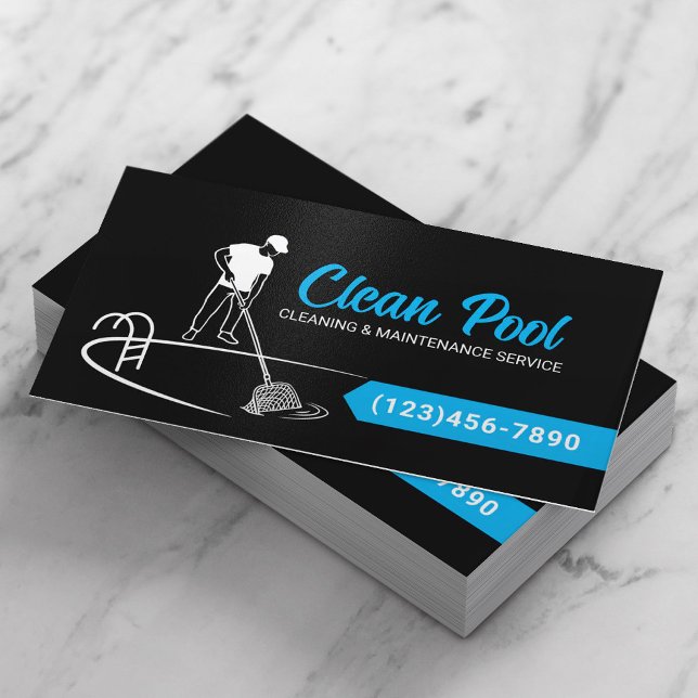 Pool Cleaning & Maintenance Service Business Card (Creator Uploaded)