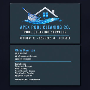 Pool Cleaning Professional Services Business Card