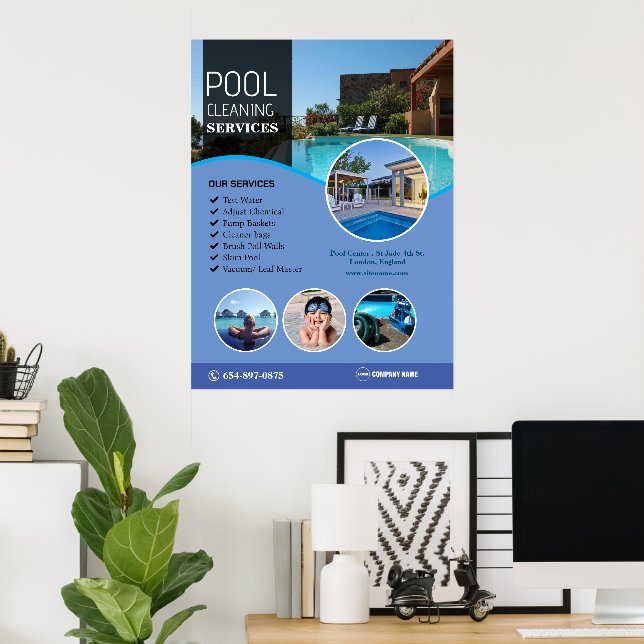 Pool Cleaning Services Custom Poster (Home Office)