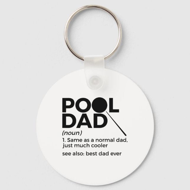 Pool Dad Definition Funny Billiards Best Dad Ever  Key Ring (Front)