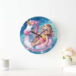 Pool Days Large Clock