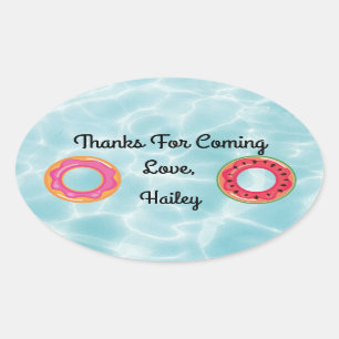 Pool Floatie Party Thank You Sticker