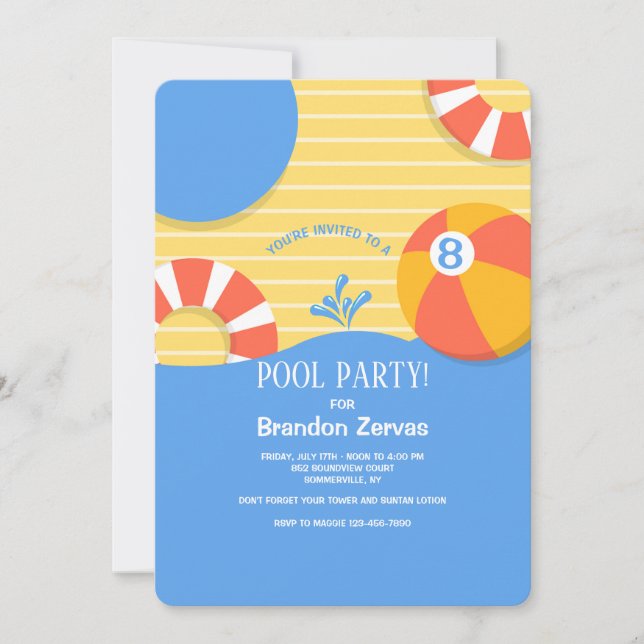 Pool Floats Invitation (Front)