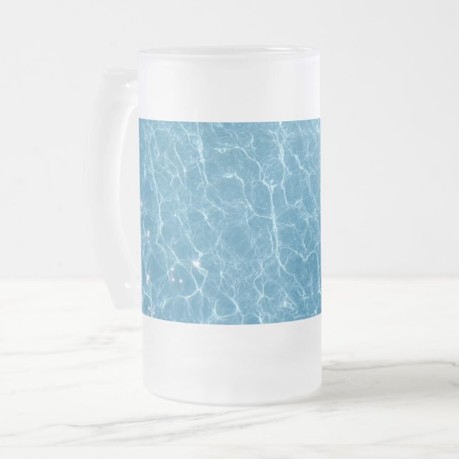 Pool Frosted 16 oz Frosted Glass Mug (Front Left)