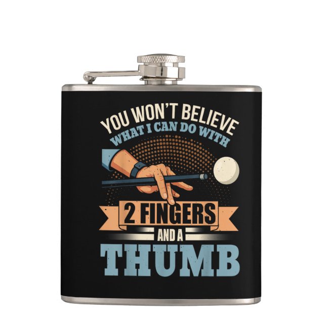 Pool Funny Billiards Hip Flask (Front)