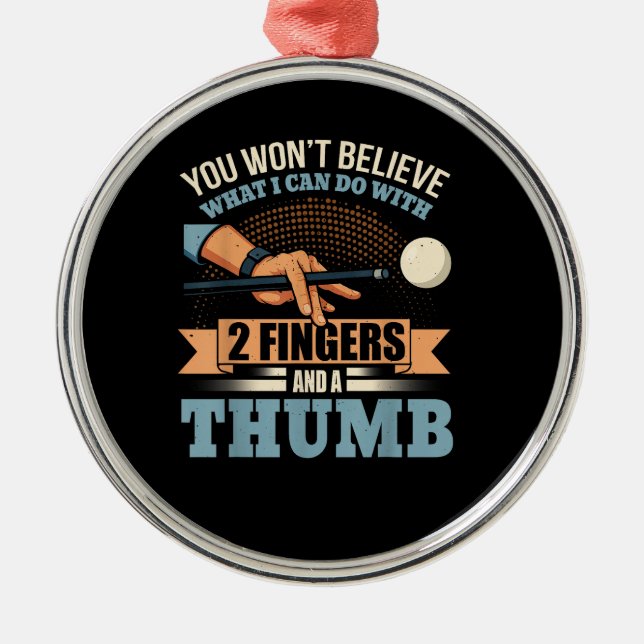 Pool Funny Billiards Metal Tree Decoration (Front)