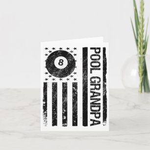 Pool Grandpa American Usa Flag Funny Billiards  Card