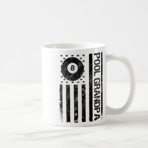 Pool Grandpa American Usa Flag Funny Billiards Coffee Mug