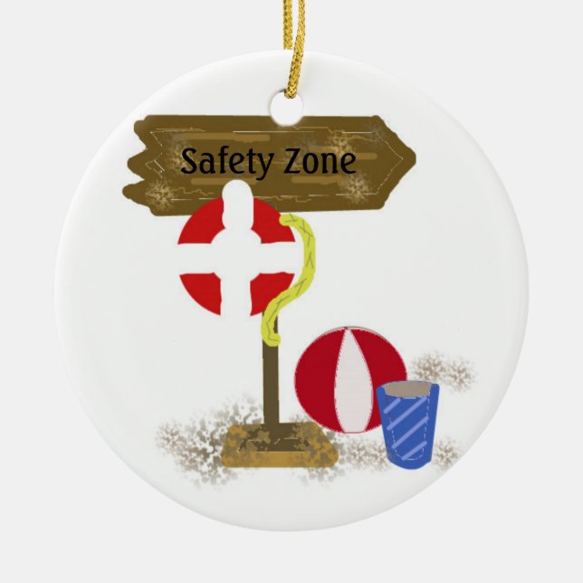 Pool Guard Safety Zone Ceramic Tree Decoration (Front)