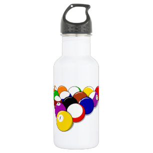 Pool Hall Balls Rack Em Sports Leisure Billiards 532 Ml Water Bottle