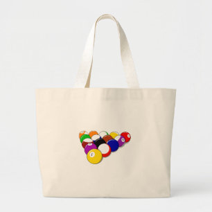 Pool Hall Balls Rack Em Sports Leisure Billiards Large Tote Bag