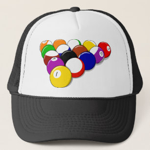 Pool Hall Balls Rack Em Sports Leisure Billiards Trucker Hat
