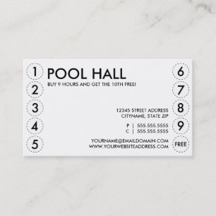 pool hall punch card