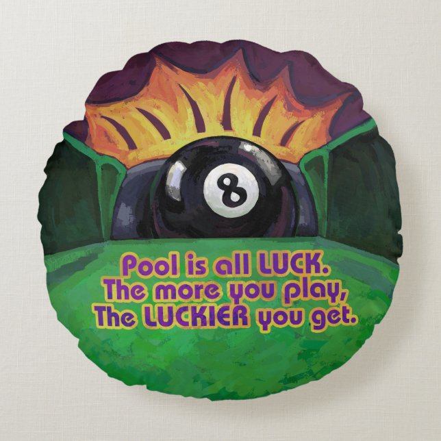 Pool is Luck Round Cushion (Front)