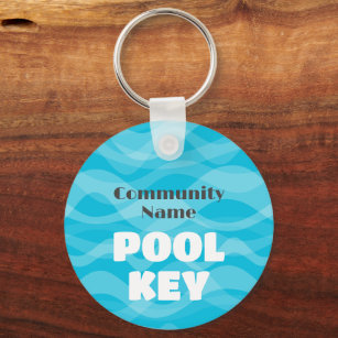 Pool Key with your community name or info Key Ring