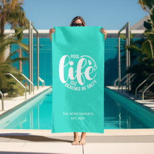 Pool Life Turquoise Beach Towel