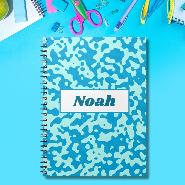 Pool Light Blue Camouflage Name Notebook (Creator Uploaded)