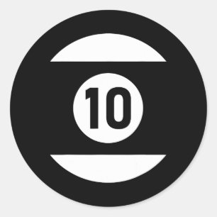 Pool Ll 10 Matching Billiards Gift Easy Halloween Classic Round Sticker
