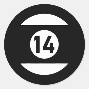 Pool Ll 14 Matching Billiards Gift Easy Halloween Classic Round Sticker
