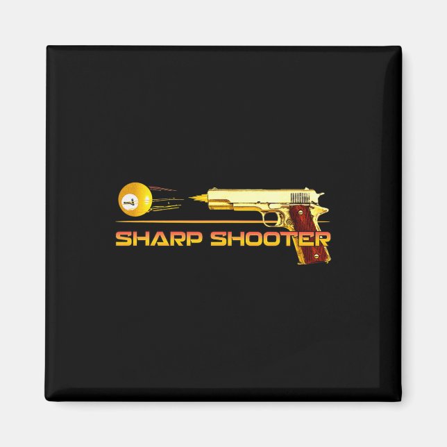 Pool Ll Sharp Shooter Billiards Gun Yellow  Magnet (Front)