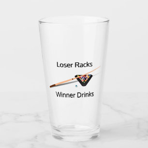 Pool Loser Racks Winner Drinks Glass