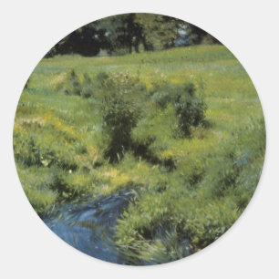 Pool Medfield by Dennis Miller Bunker, Vintage Art Classic Round Sticker