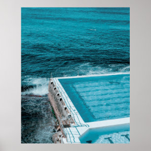 Pool near sea poster