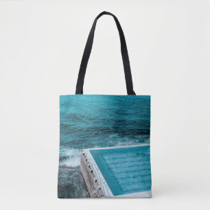 Pool near sea tote bag