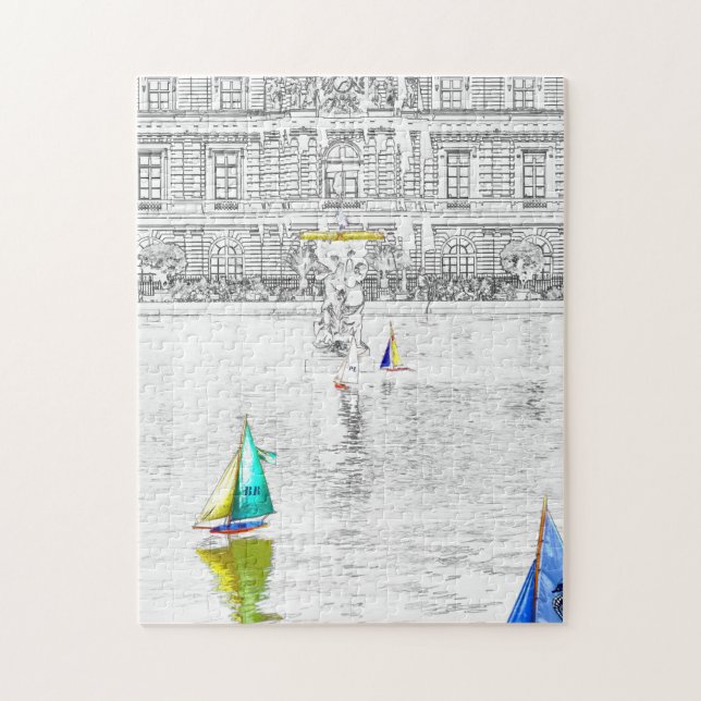 Pool of the Luxembourg Garden - Paris Jigsaw Puzzle (Vertical)