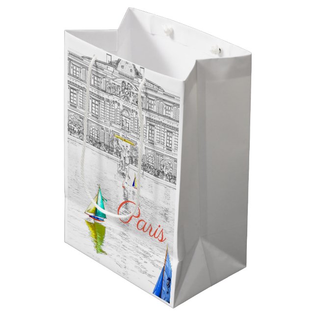 Pool of the Luxembourg Garden - Paris Medium Gift Bag (Front Angled)