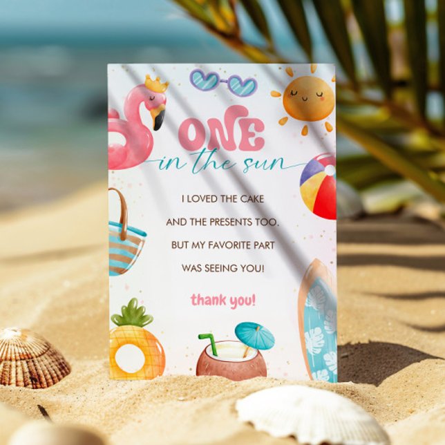 Pool Party 1st Birthday Party Thank You Card (Creator Uploaded)