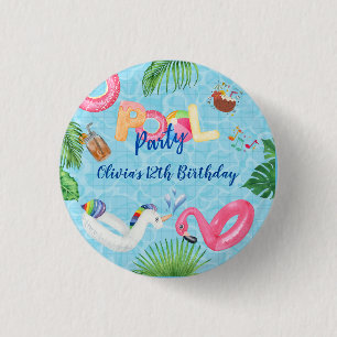 Pool Party 3 Cm Round Badge