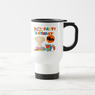 Pool Party 4th Birthday Tshirts and Gifts Travel Mug