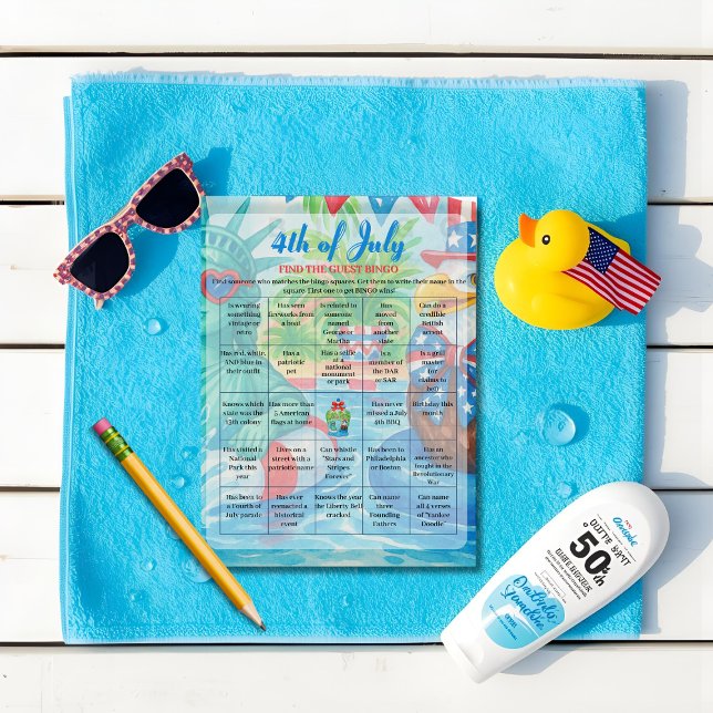 Pool Party 4th of July Bingo  game card (Pool Party 4th of July Bingo game card)