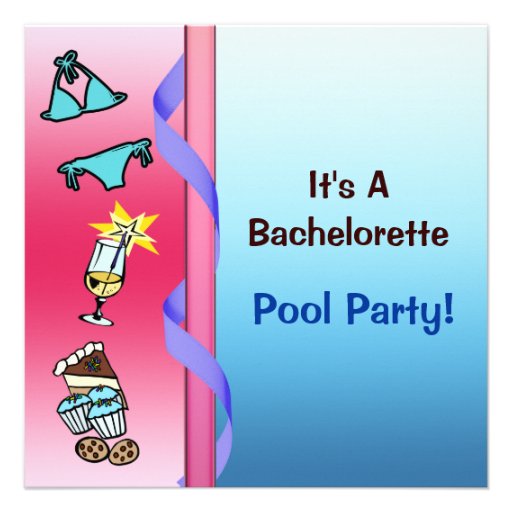 Pool Party Bachelorette Invitations 3