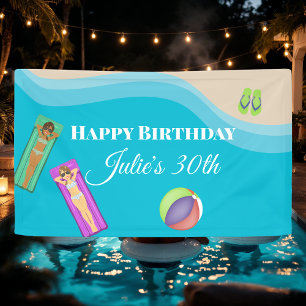  Pool Party Banner for 30th Birthday