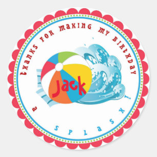 Pool Party Beach Ball Stickers