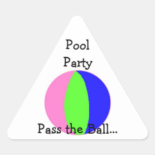 Pool Party - Beach Ball Triangle Sticker