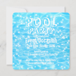 Pool Party Beach Party Summer Party trendy modern Invitation