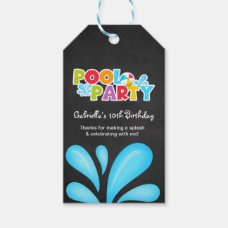Pool Party Big Splash Thank You Gift Tags