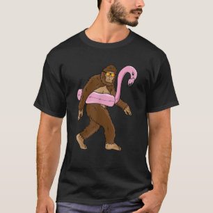 Pool Party Bigfoot Pink Float Flamingo Sasquatch B T-Shirt