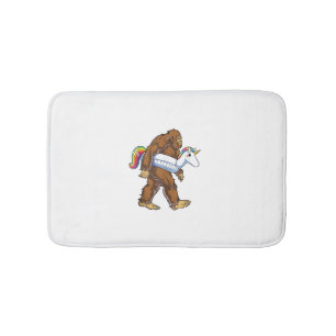 Pool Party Bigfoot Unicorn Float Funny Sasquatch R Bath Mat