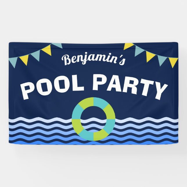 Pool Party Birthday Banner (Horizontal)